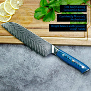 7-Inch 73 Layers AUS-10 Damascus Santoku Knife, Japanese Style Santoku Chef Knife, 7 inch Santoku Japanese Kitchen Knife, Cooking Knife