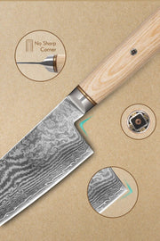 8-Inch 67 Layers Powder Damascus Chef Knife, Damascus Kitchen Knife, Professional Chef’s Knife, Damascus 8 inch Cooking Knife, Sharp Chef Knife